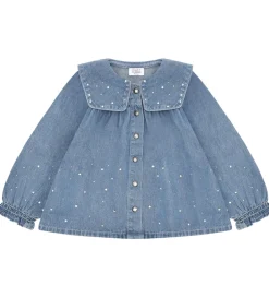 Skjorter-Hust and Claire Skjorte - HCKaroline - Blue Denim m. Similisten