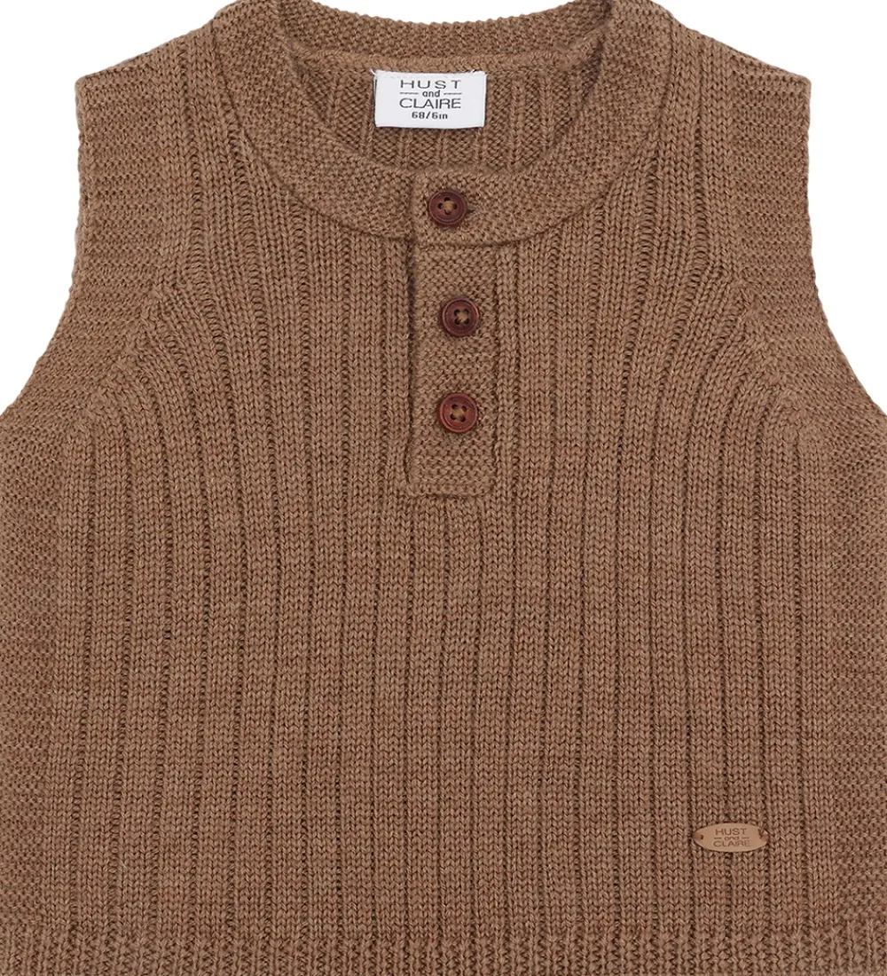 Hust and Claire Veste*Vest - Strik - HCEdi - Wool Rib Knit - Coca Moch