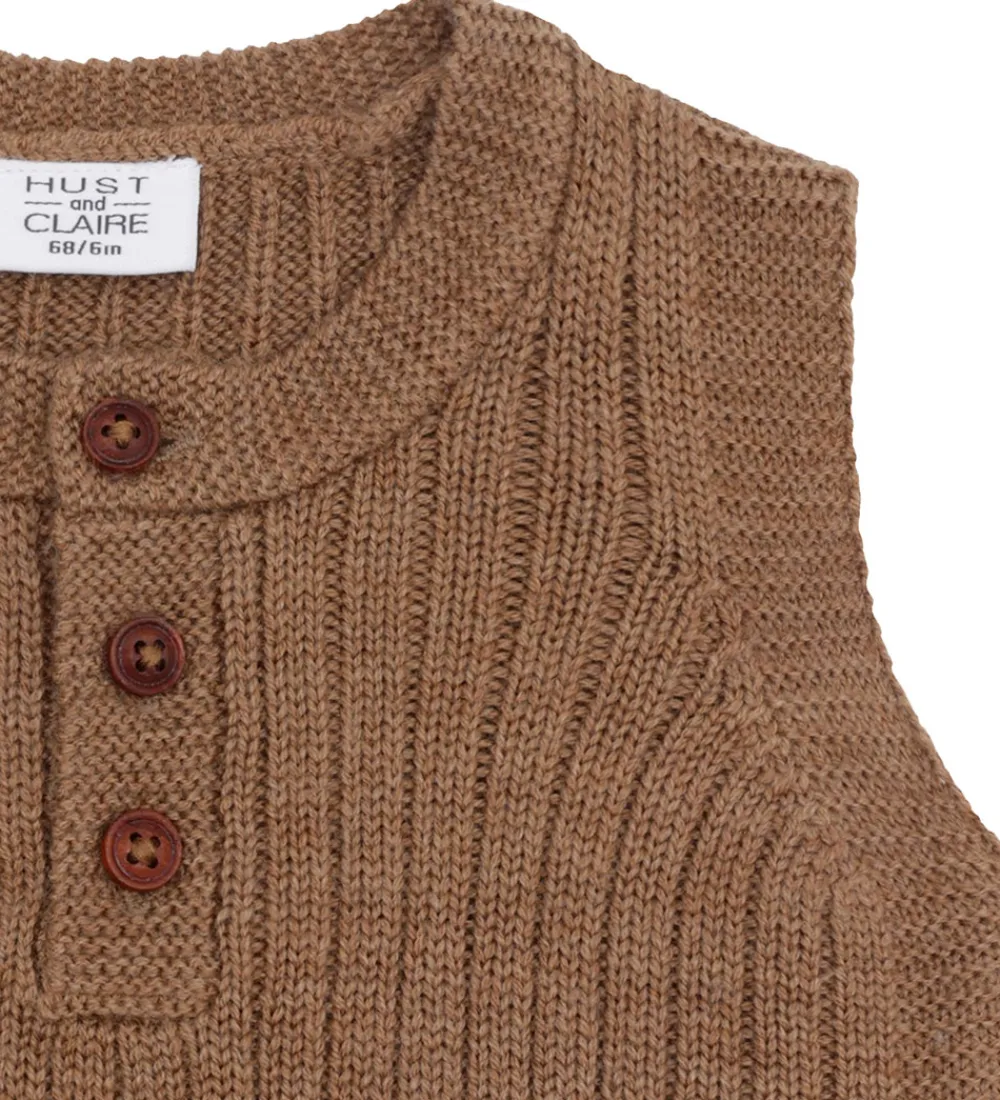Hust and Claire Veste*Vest - Strik - HCEdi - Wool Rib Knit - Coca Moch