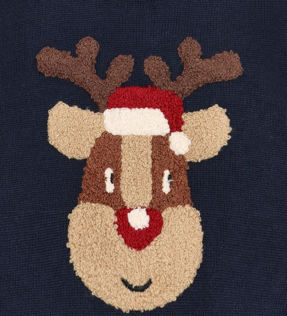 Veste-Hust and Claire Vest - Strik - HCPrinco Reindeer - More Navy
