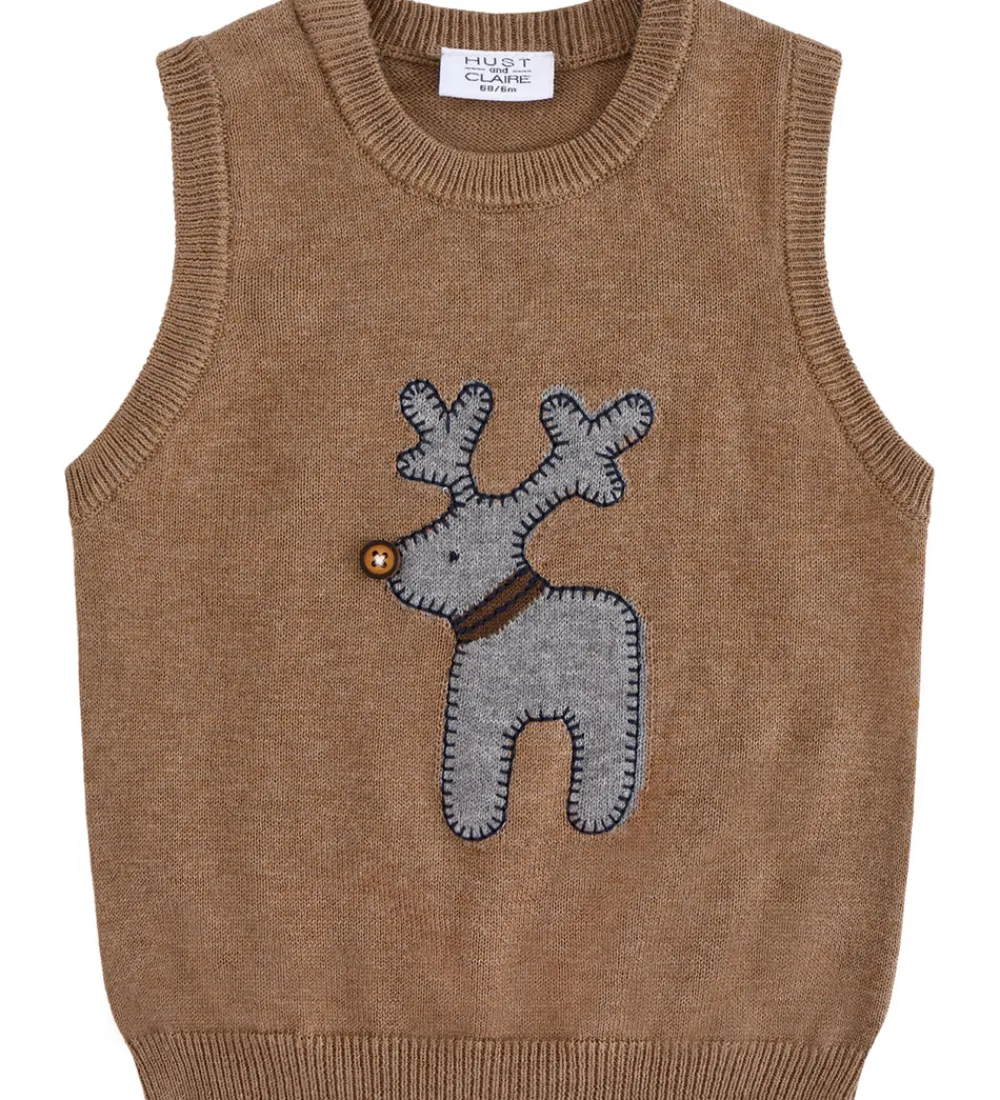 Hust and Claire Veste*Vest - Strik - HCPerry Deer - Coffee Melange