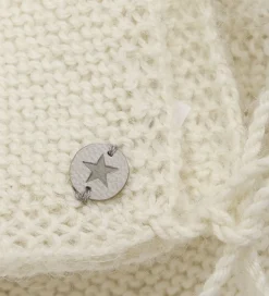 Huttelihut Babyhjelme*Babyhjelm m. Kvast - Alpakauld - Strik - Off-white