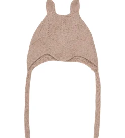 Babyhjelme-Huttelihut Babyhjelm m. Ører - Alpakauld - Strik - Mahogany Rose