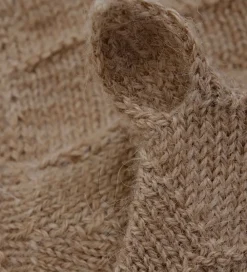 Huttelihut Babyhjelme*Babyhjelm m. Ører - Alpakauld - Strik - Camel Melange