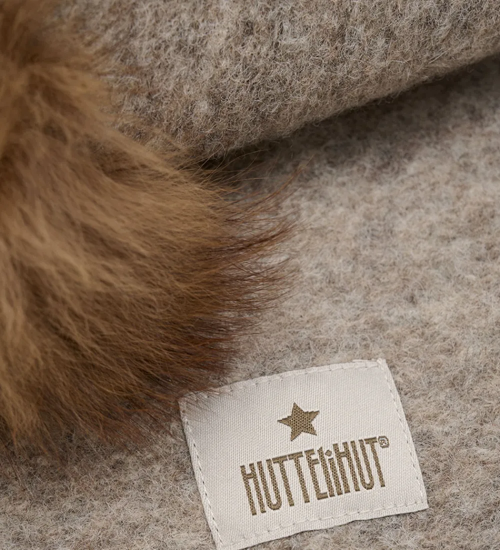 Huttelihut Elefanthuer*Elefanthue - Uld - 2-lags - Camel Melange m. Kvaste