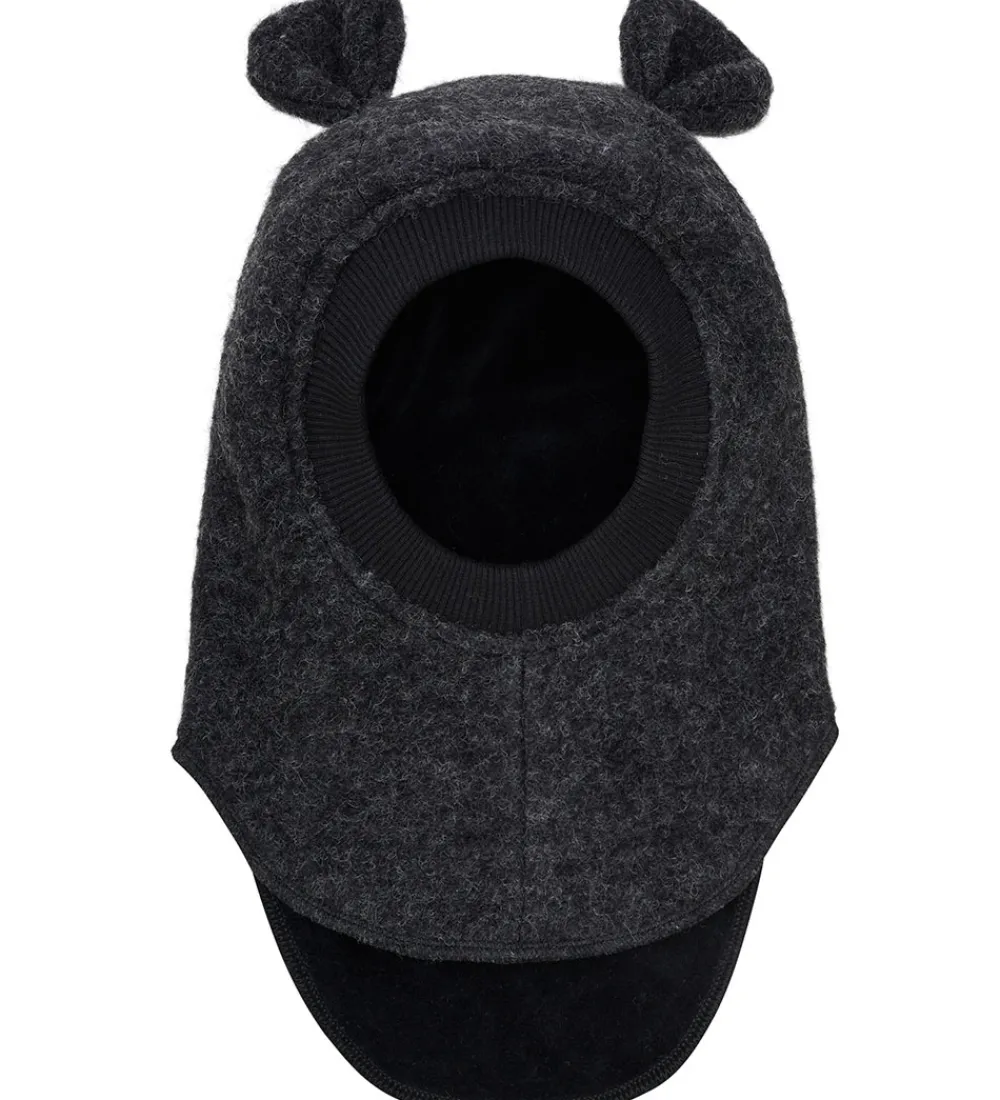 Elefanthuer-Huttelihut Elefanthue - Uld - 2-lags - Dark Grey Melange m. Ører