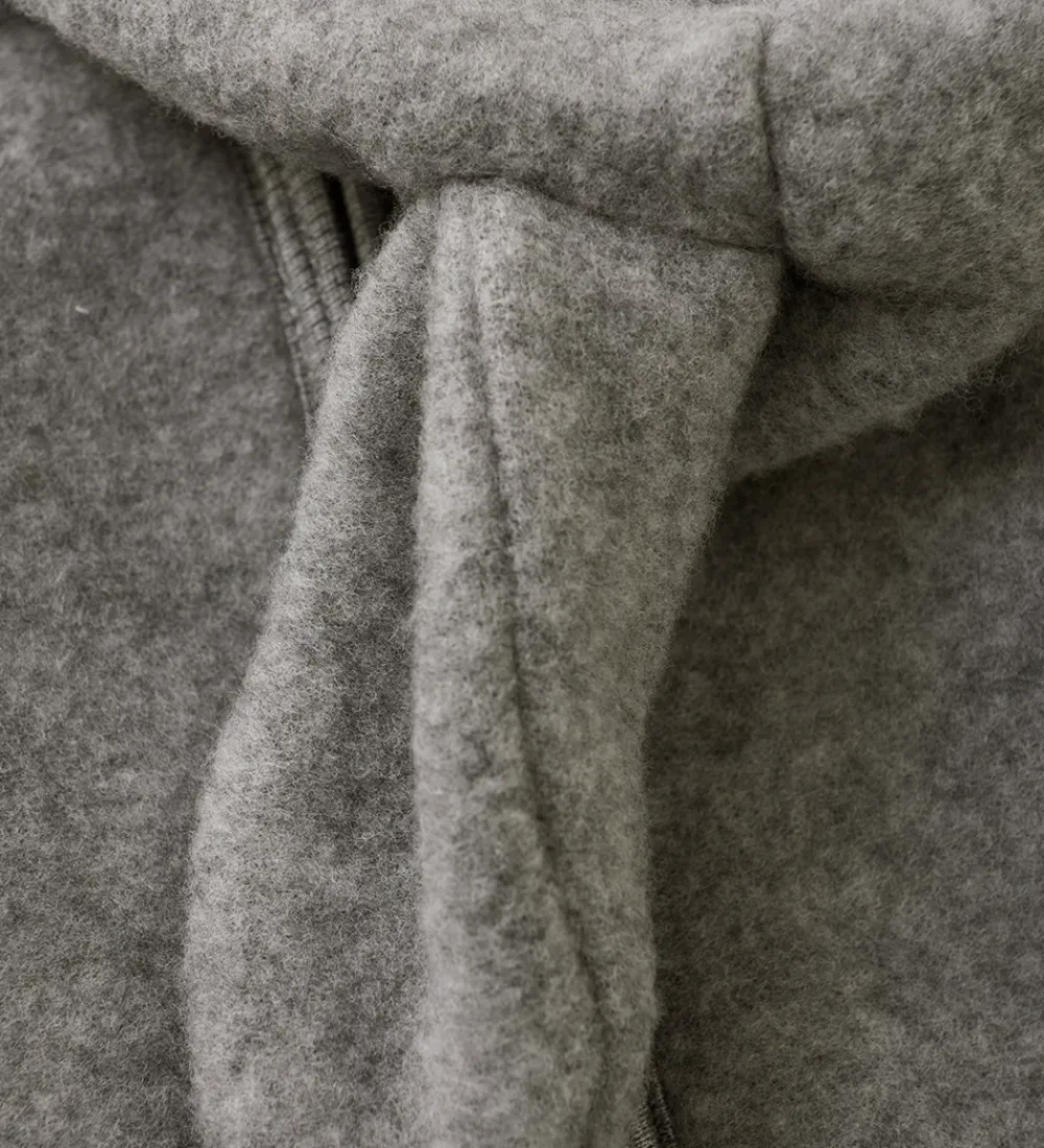 Huttelihut Fleece*Fleecejakke - Uldfleece - Medium Grey Melange m. Ører