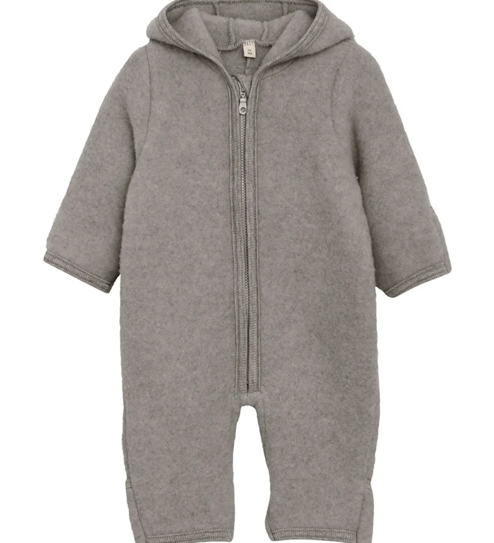 Køredragter-Huttelihut Køredragt - Uldfleece - Medium Grey Melange m. Ører