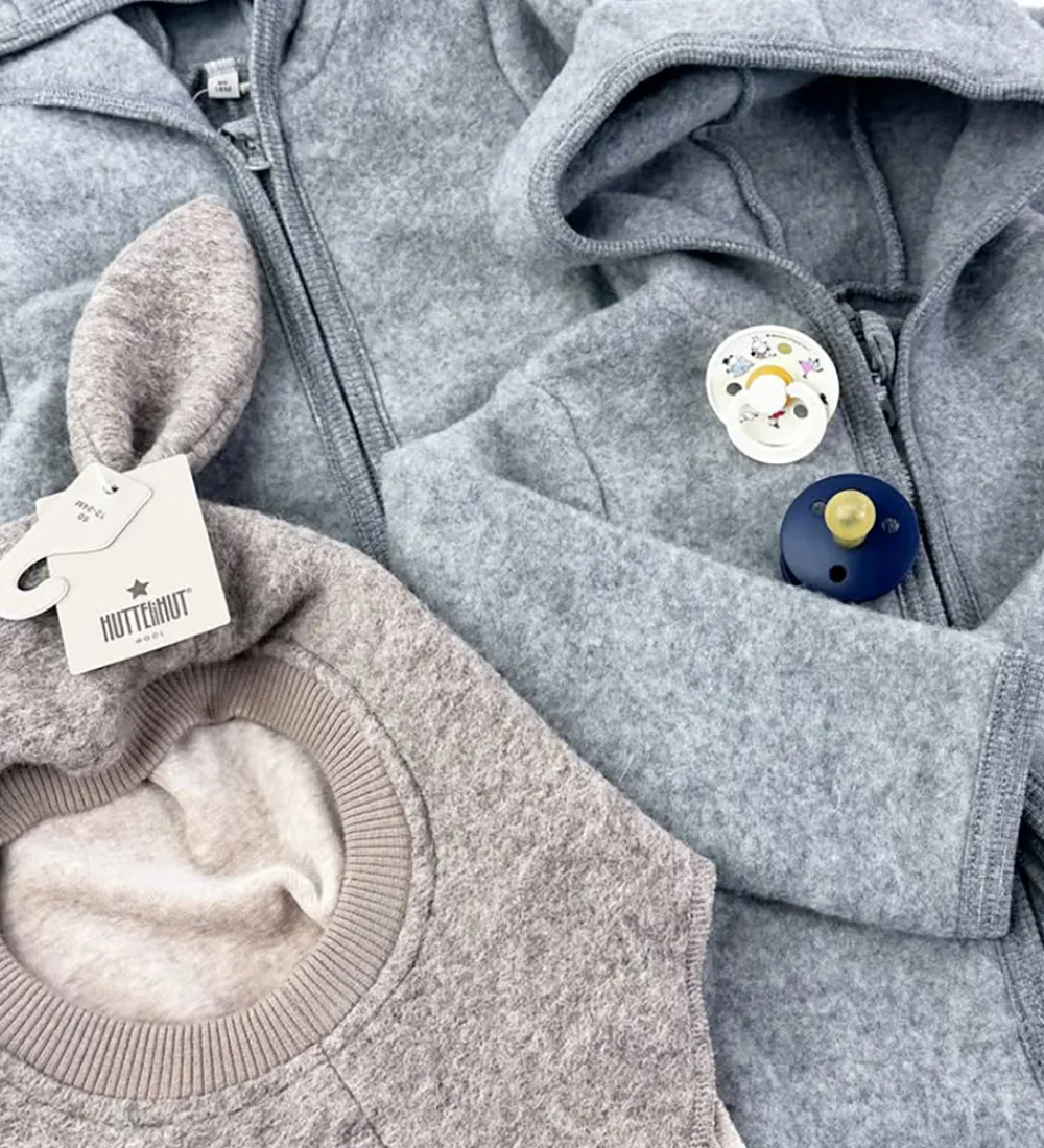Køredragter-Huttelihut Køredragt - Uldfleece - Medium Grey Melange m. Ører