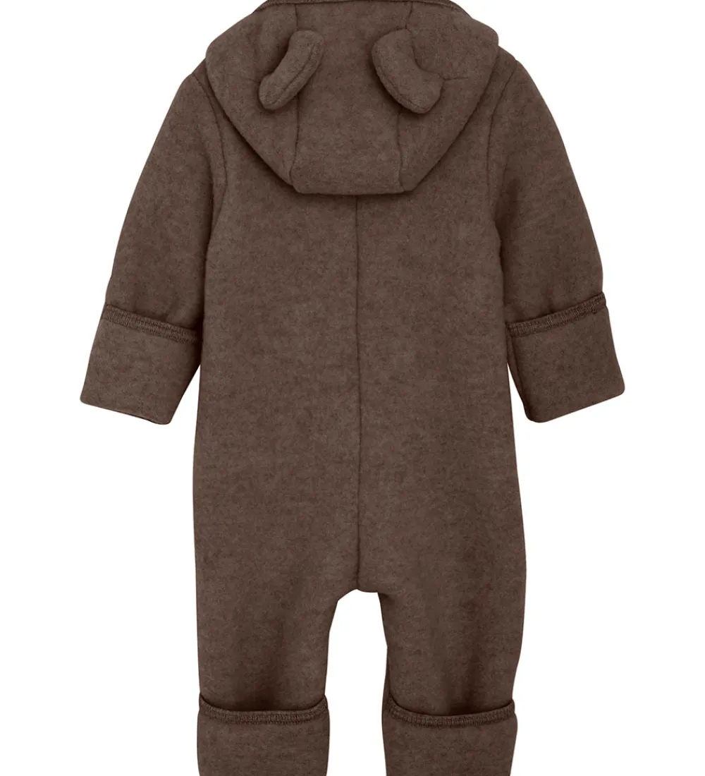 Køredragter-Huttelihut Køredragt - Uldfleece - Brown Melange m. Ører