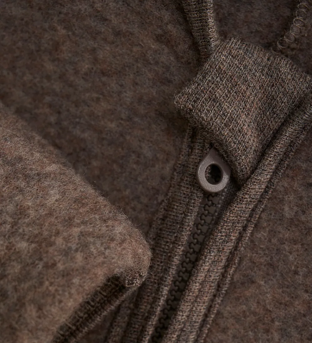 Køredragter-Huttelihut Køredragt - Uldfleece - Brown Melange m. Ører