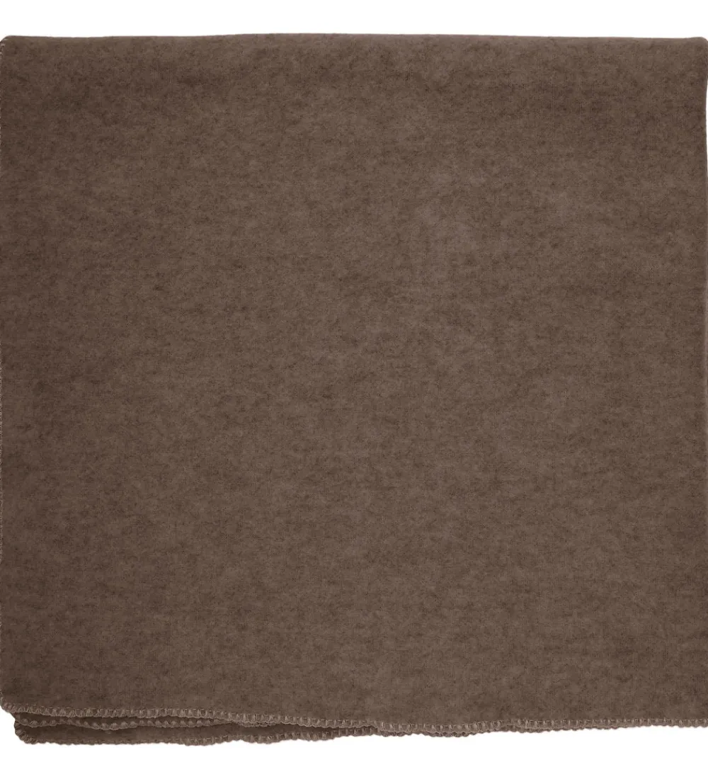 Tæpper|Børneværelset-Huttelihut Tæppe - Uldfleece - 85x85 cm - Brown Melange