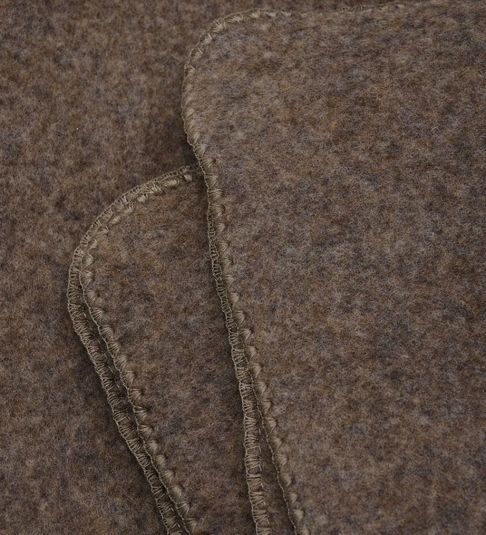 Tæpper|Børneværelset-Huttelihut Tæppe - Uldfleece - 85x85 cm - Brown Melange