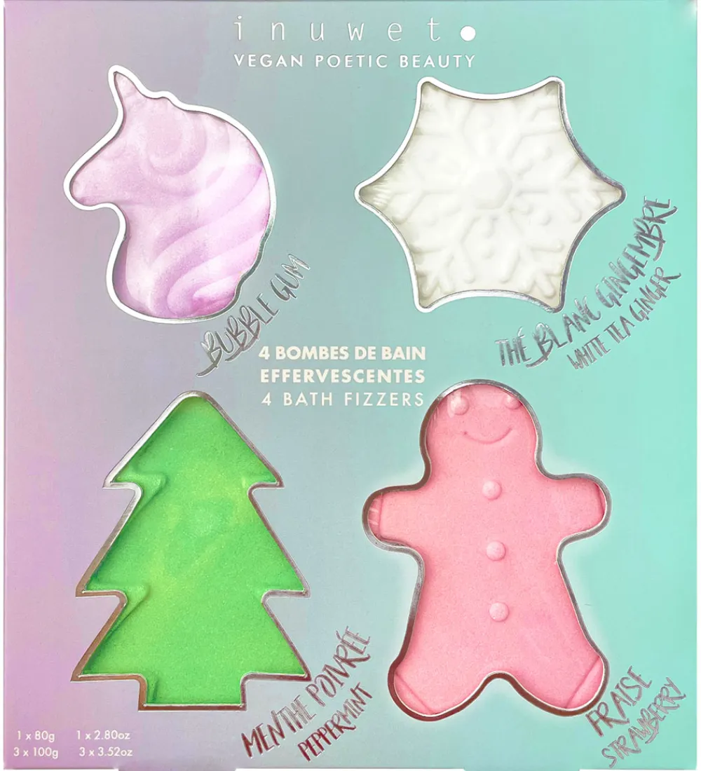 Inuwet Bath Bombs*Bath Bombs m. Duft - 4-pak - Christmas Set
