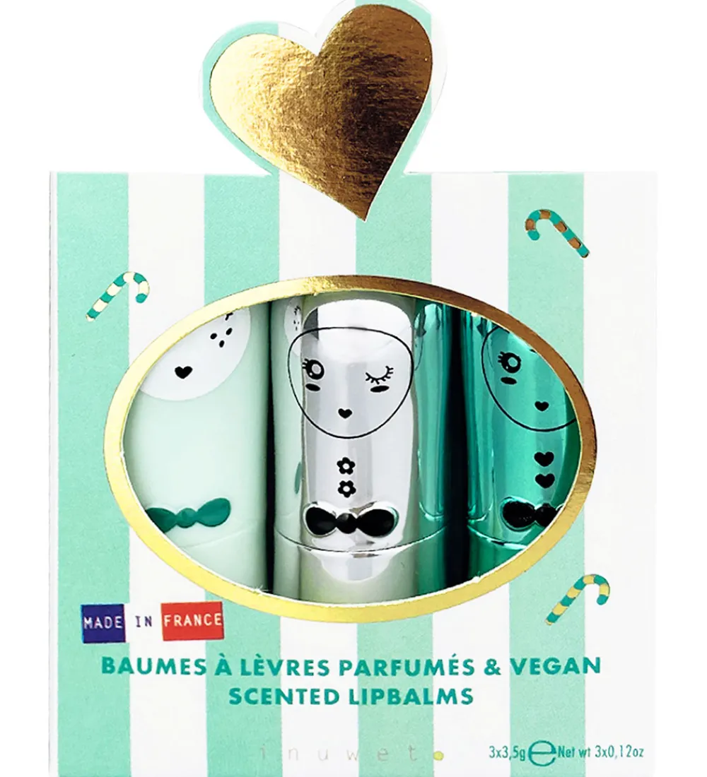 Inuwet Sminke*Læbepomade - 3-pak - Jingle Aqua