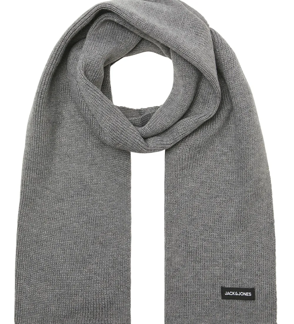 Tørklæder-Jack & Jones Halstørklæde - Strik - JacDna - Grey Melange
