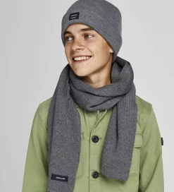 Tørklæder-Jack & Jones Halstørklæde - Strik - JacDna - Grey Melange