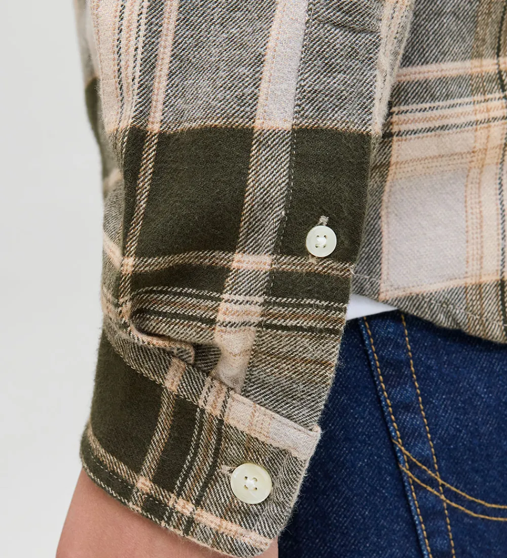 Skjorter-Jack & Jones Skjorte - JprBlubrook - Peat m. Tern