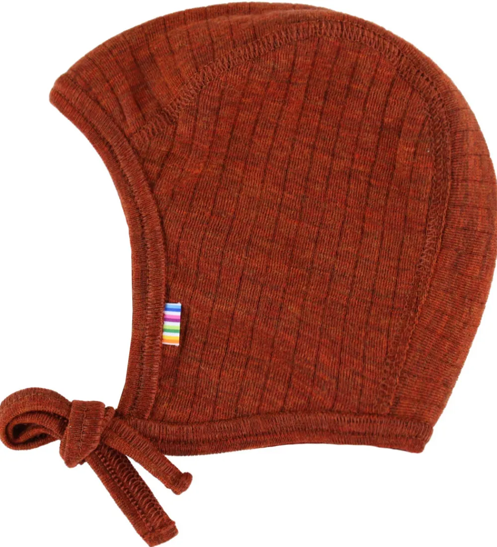 Babyhjelme|Uld-Joha Babyhjelm - Uld - Rib - 2-lags - Rust