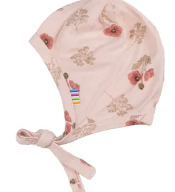 Joha Babyhjelme*Babyhjelm - Viskose/Bambus - Lyserød m. Blomster