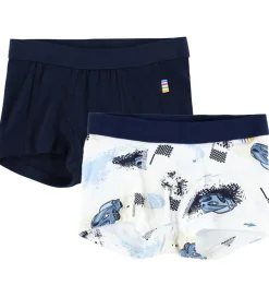 Undertøj|Drengetøj-Joha Boxershorts - 2-pak - Viskose/Bambus - Off White m. Print