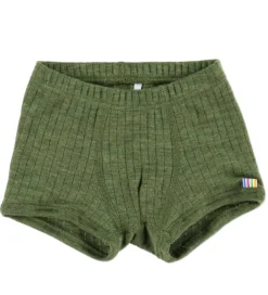 Undertøj|Uld-Joha Boxershorts - Uld - Rib - Mørk Oliven