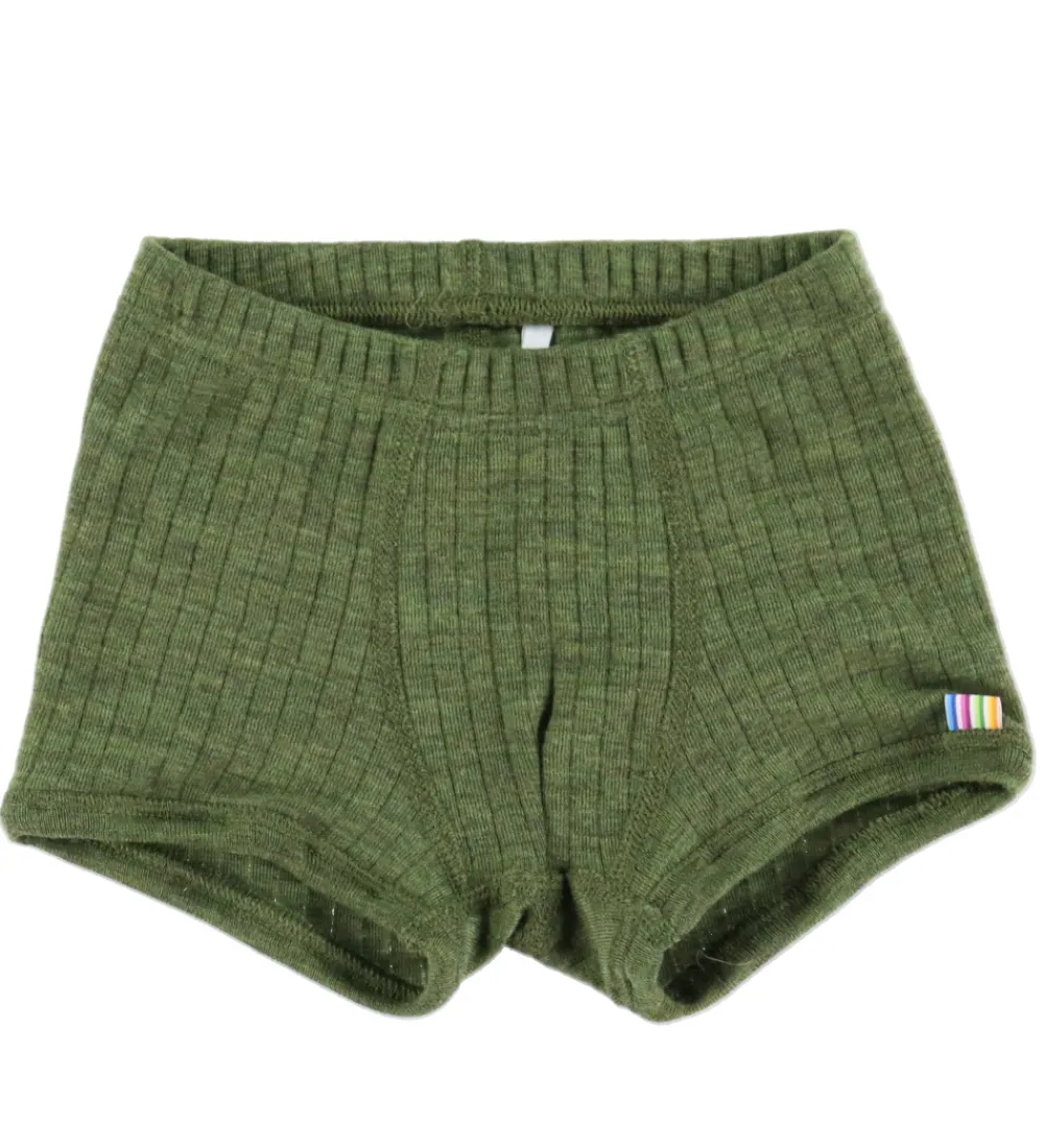 Undertøj|Uld-Joha Boxershorts - Uld - Rib - Mørk Oliven