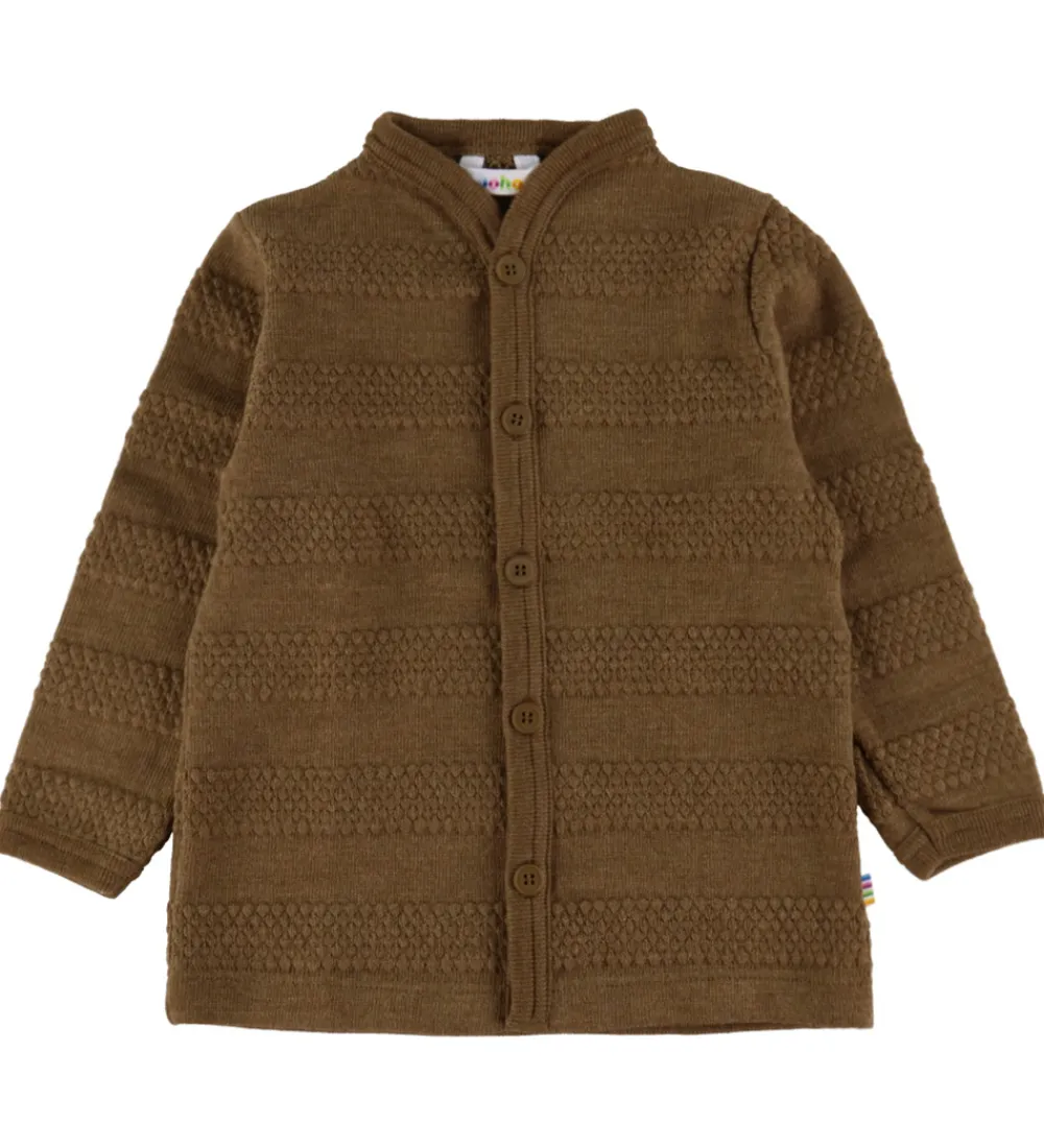 Cardigans|Unisex-Tøj-Joha Cardigan - Strik - Uld - Varm Brun