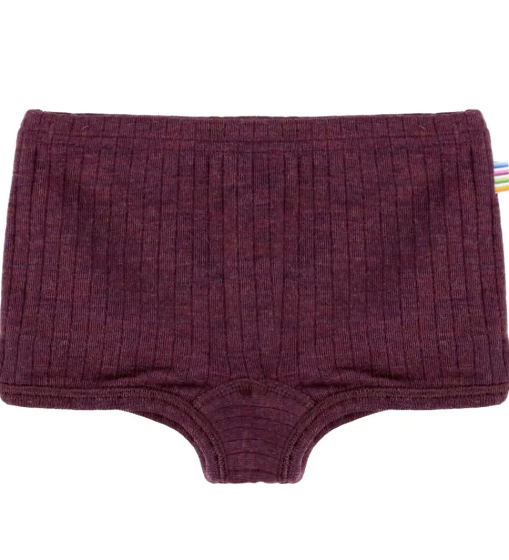 Undertøj|Uld-Joha Hipsters - Uld - Rib - Blomme