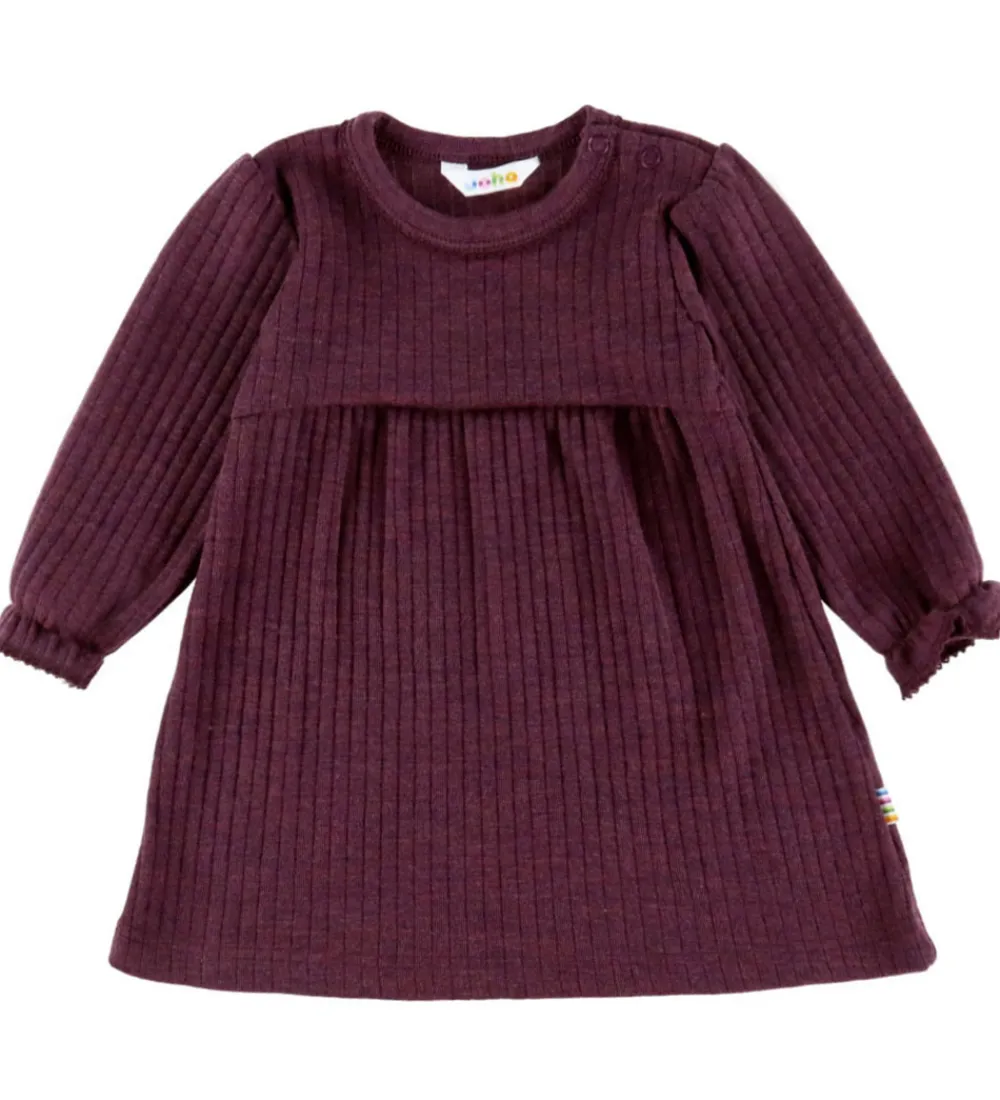 Kjoler|Uld-Joha Kjole - Uld - Rib - Blomme