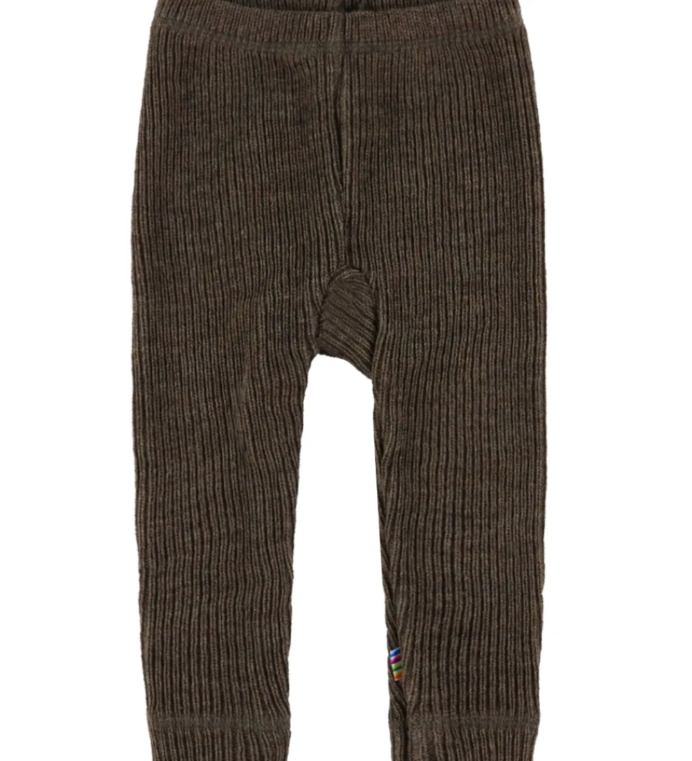Bukser Og Jeans|Uld-Joha Leggings - Strik - Uld - Brun Meleret