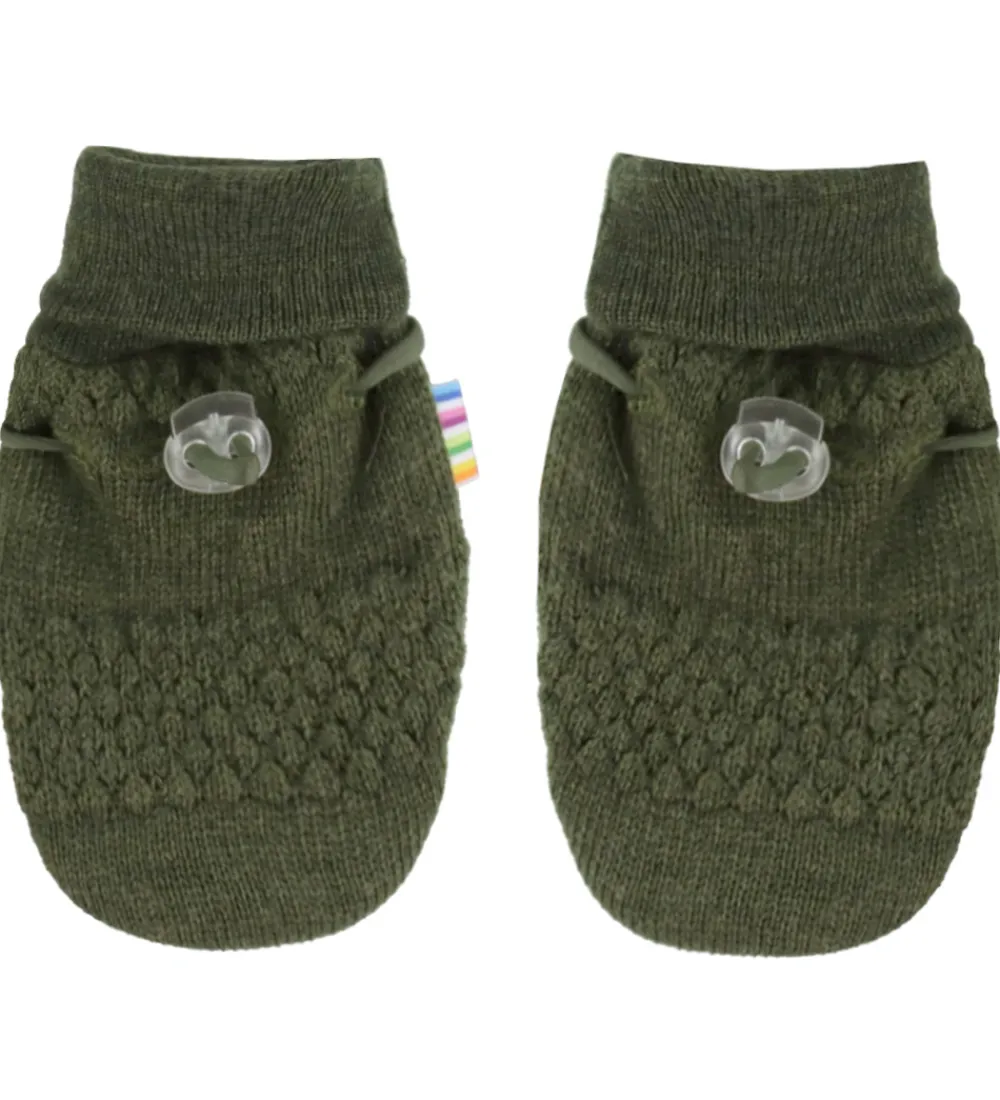Handsker Og Luffer|Unisex-Tøj-Joha Luffer - Uld - Strik - Mos Grøn