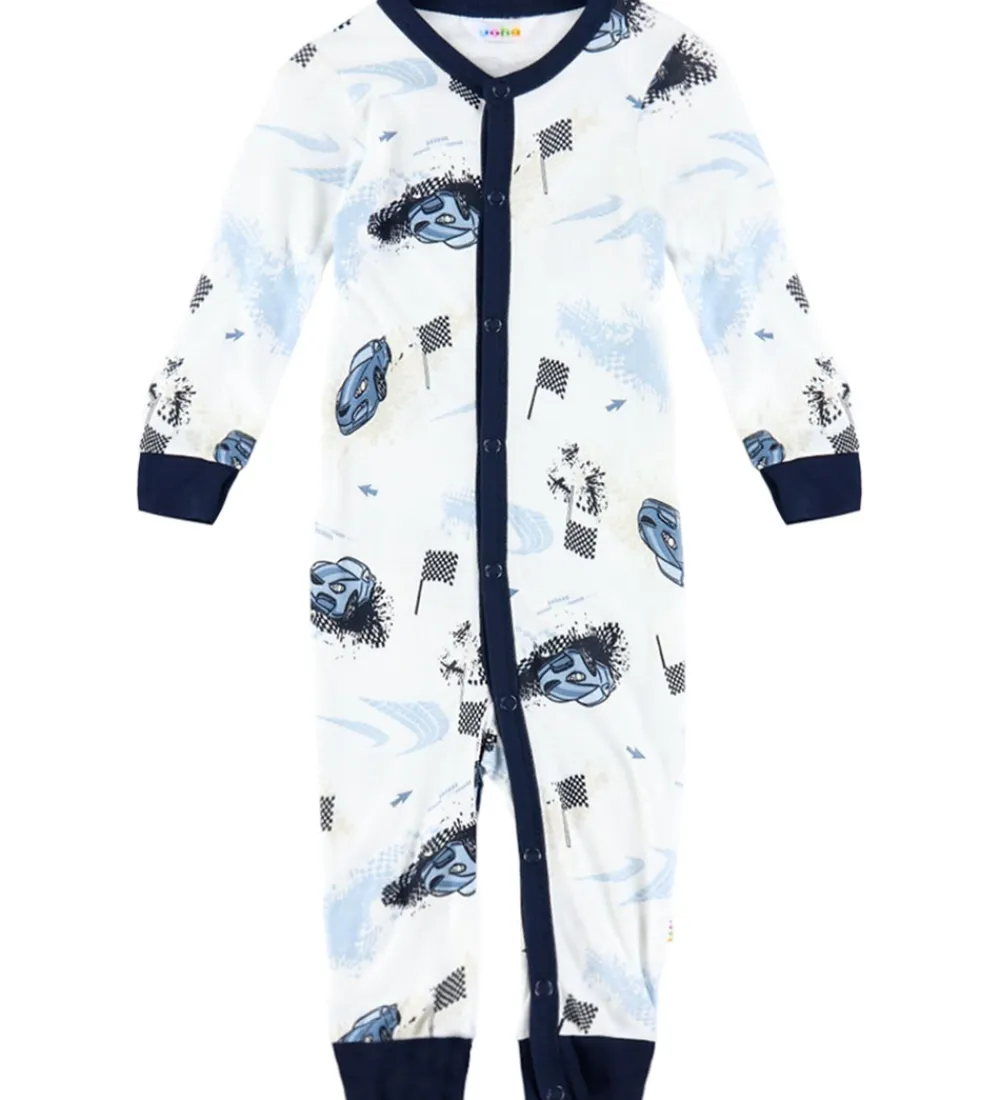 Joha Nattøj|Drengetøj*Natdragt - Viskose/Bambus - Off White m. Print