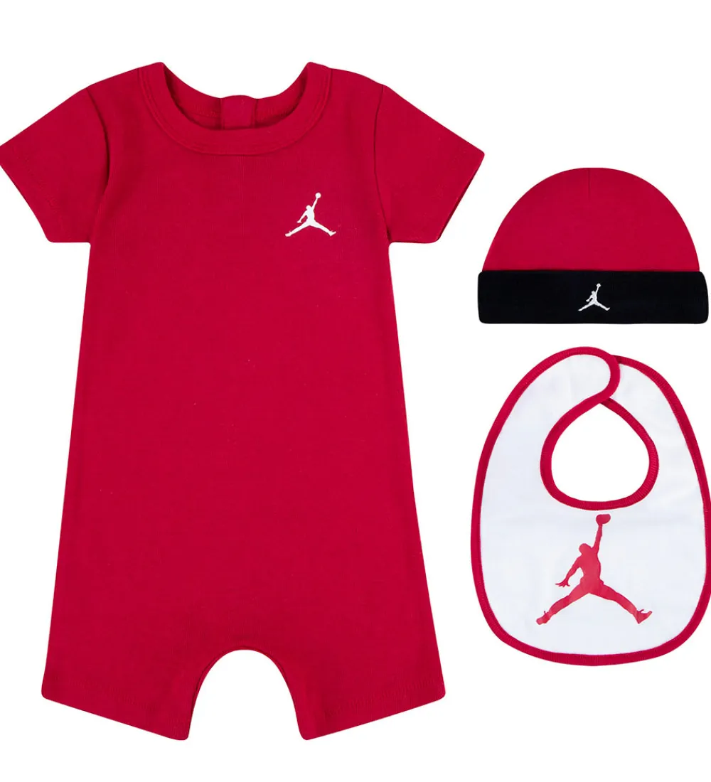 Jordan Sommerdragter*Gaveæske - 3-pak - Sommerdragt/Hue/Hagesmæk - Gym Red