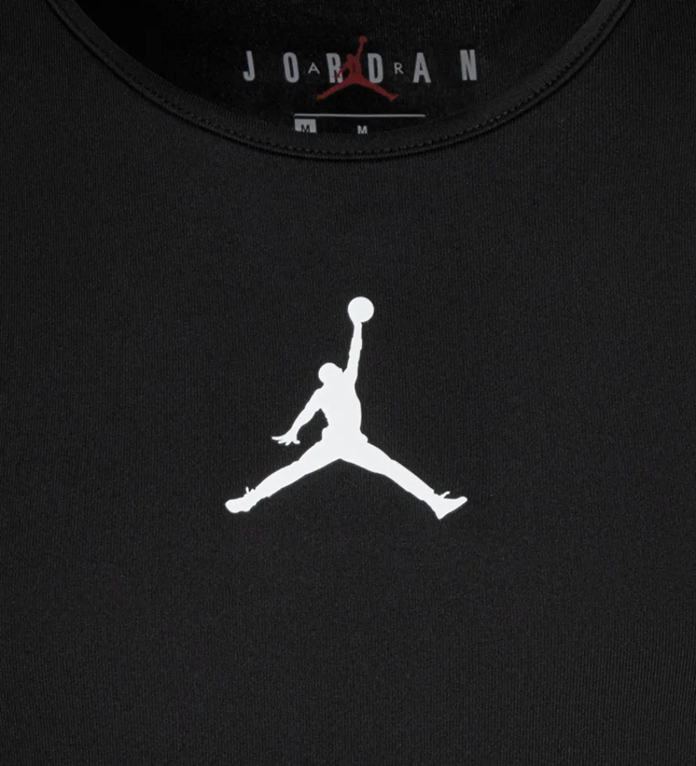 Jordan T-Shirts Og Toppe*Sportstop - Dri-Fit - Sort m. Logo