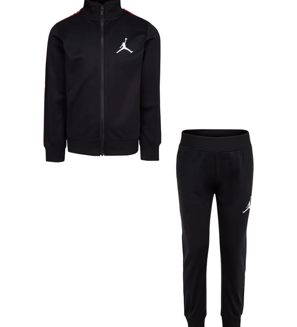 Træningssæt-Jordan Træningssæt - Cardigan/Sweatpants - Sort m. Rød