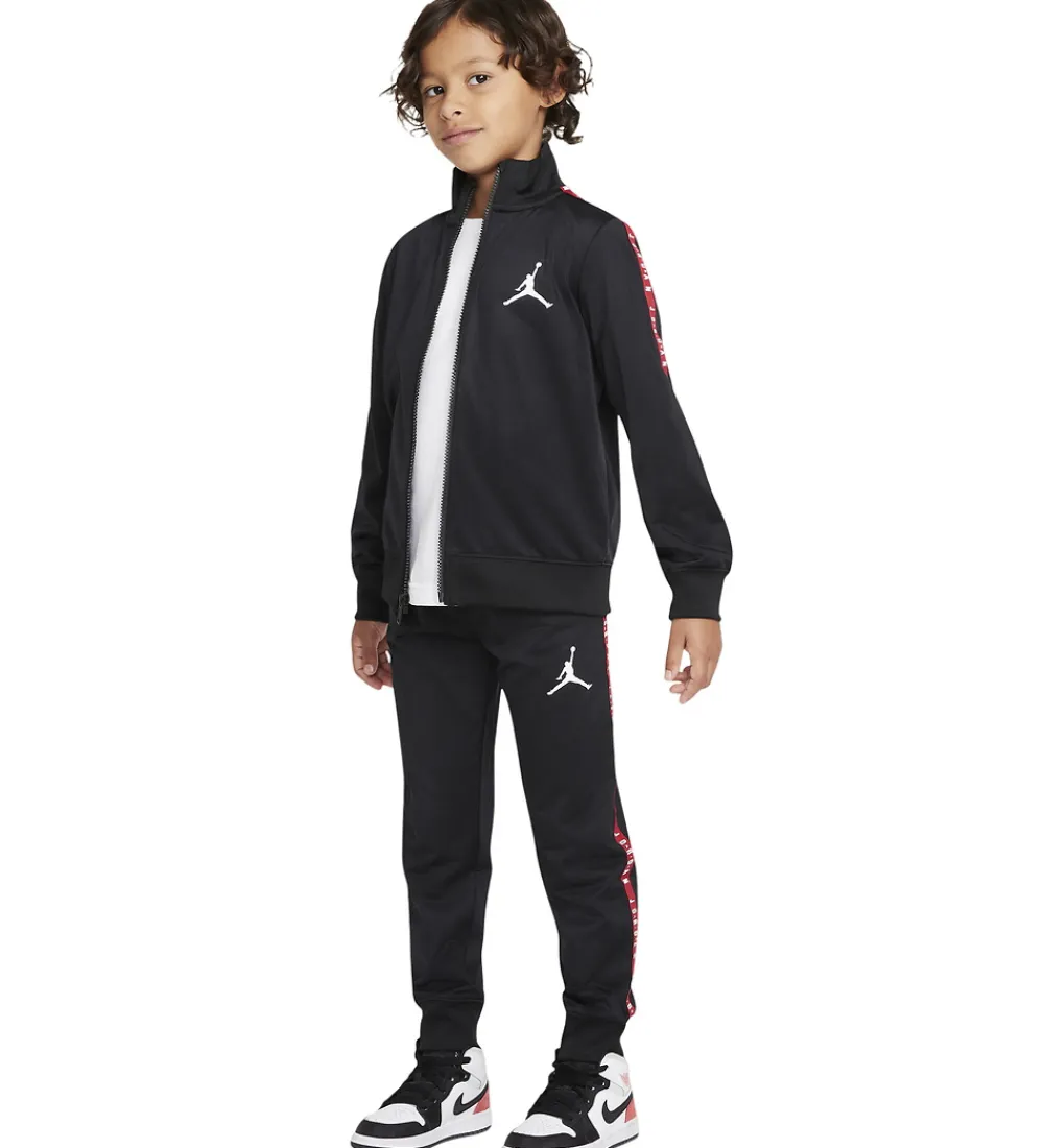 Træningssæt-Jordan Træningssæt - Cardigan/Sweatpants - Sort m. Rød