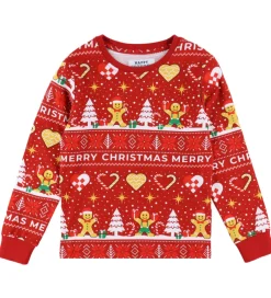 Nattøj-Jule-Sweater s Nattøj - 2-Delt - Christmas Cookie - Rød