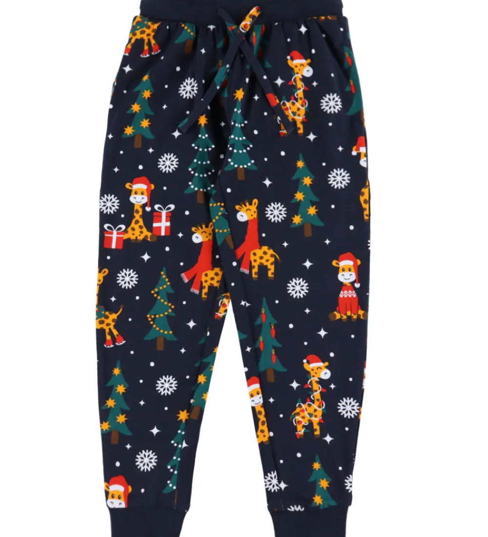 Nattøj-Jule-Sweater s Nattøj - 2-Delt - Christmas Giraffes