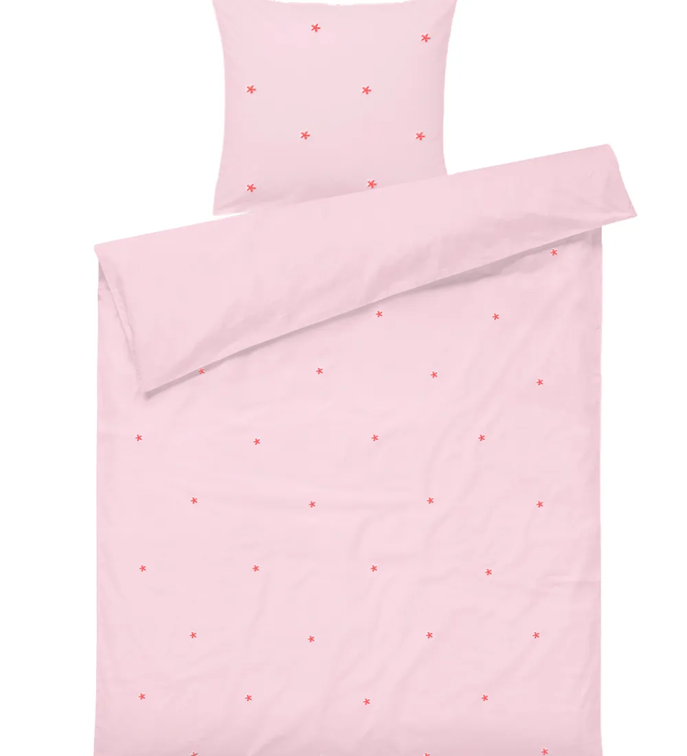 Juna Sengetøj*Sengetøj - Daisy - Junior - Pink/Rød