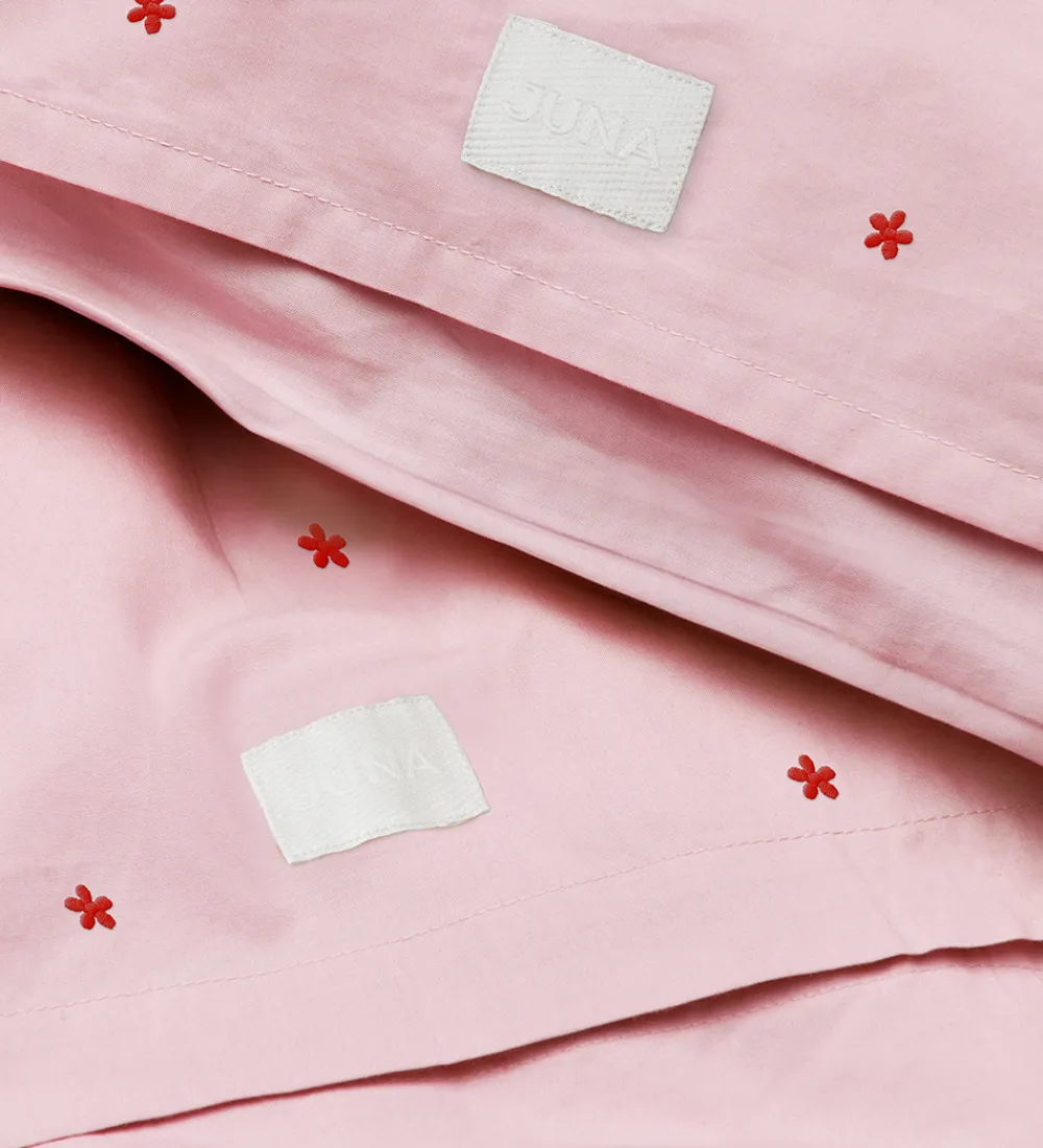 Juna Sengetøj*Sengetøj - Daisy - Junior - Pink/Rød