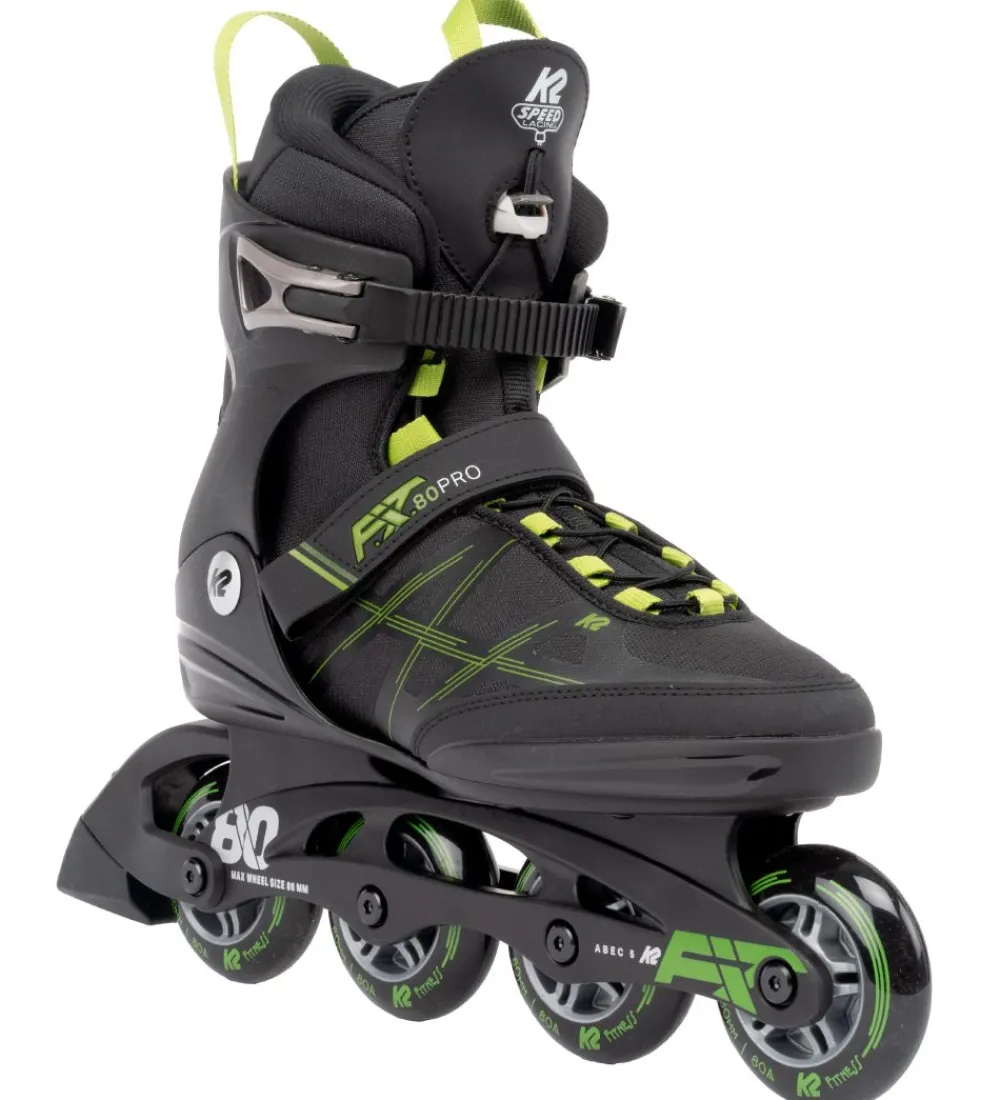 K2 Rulleskøjter|Rulleskøjter*Rulleskøjter - F.I.T. 80 Pro - Sort/Grøn - Inliner