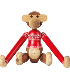 Kay Bojesen Pyntefigurer|Julepynt*Træfigur - Abe - Julesweater 2024 - Lille - Teak/Lim