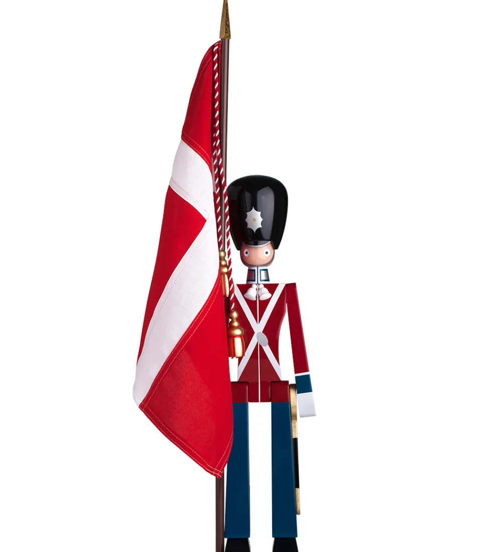 Kay Bojesen Pyntefigurer*Træfigur - Fanebærer - Mellem - Rød/Blå/Hvid