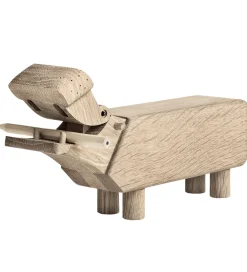 Pyntefigurer-Kay Bojesen træfigur - Flodhest - H9 cm - Eg