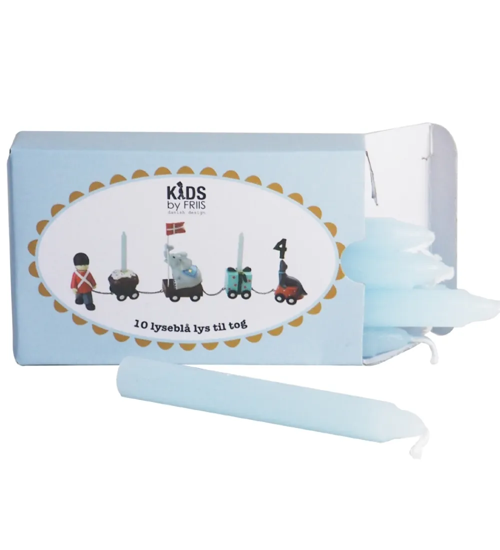 Fødselsdagstoge-Kids by Friis Lys til Fødselsdagstog - 10 stk - Lyseblå