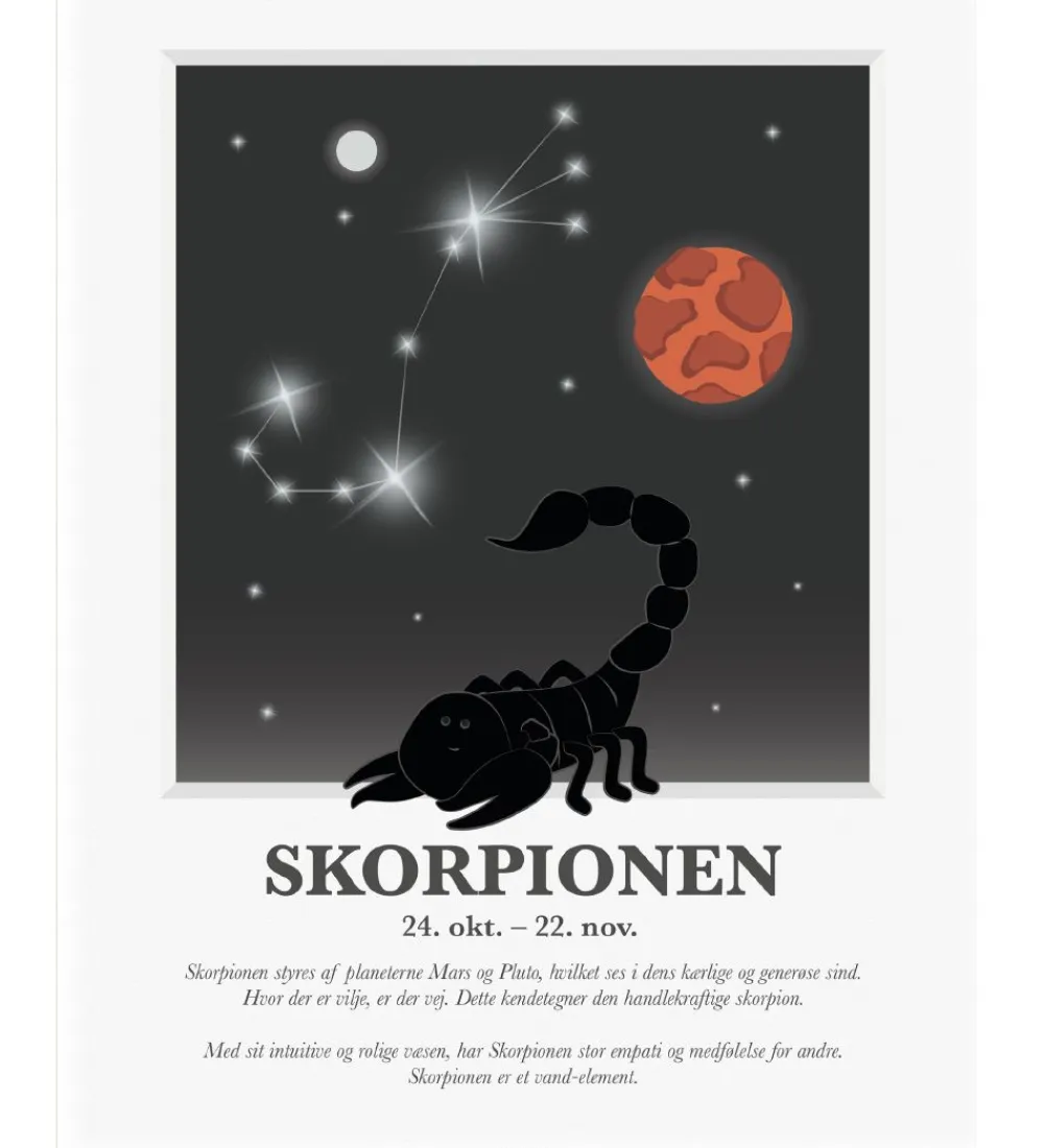Kids by Friis Plakater Og Billeder*Plakat - Stjernetegn - Skorpionen