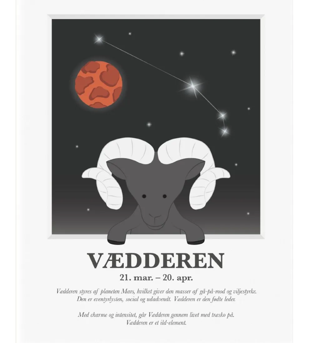 Plakater Og Billeder-Kids by Friis Plakat - Stjernetegn - Vædderen