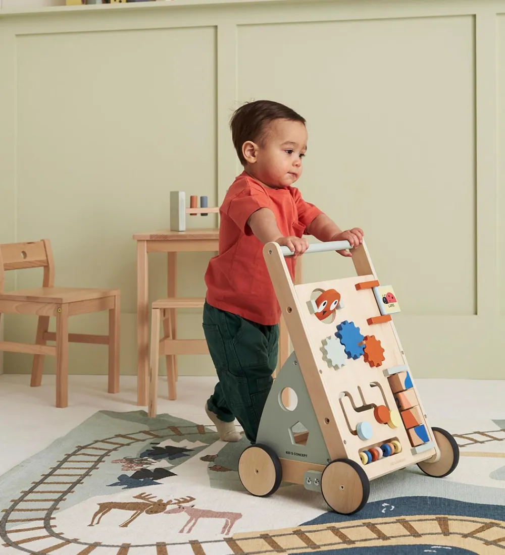 Kids Concept Gåvogne*Gåvogn - Edvin - Træ/Blå