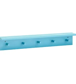 Hylder-Kids Concept Hylde m. Knager - 60x10 cm - Træ - Turqoise